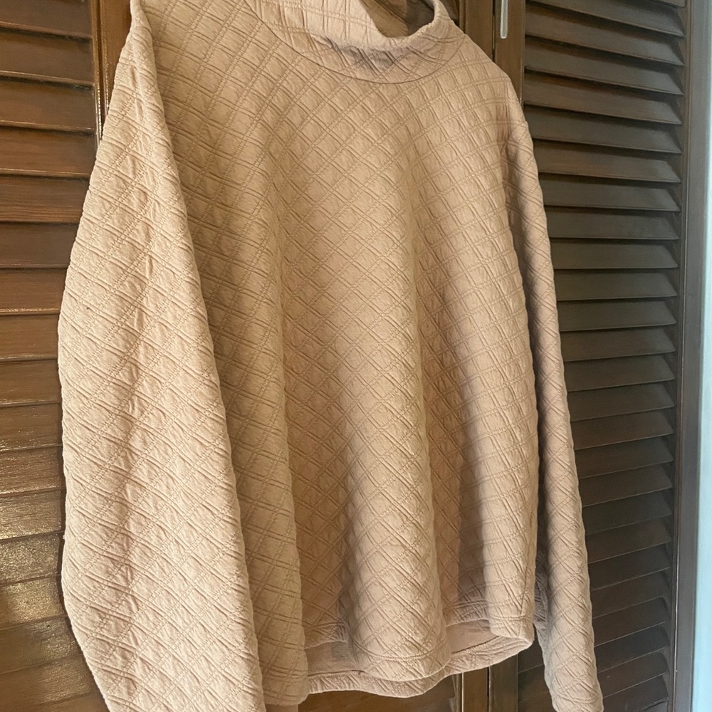 J. Crew Quilted Cowl Neck Sweater - Beige